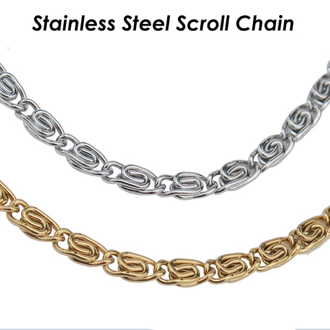 Scroll Chain, Fancy Snail chain, Bulk Stainless Steel Chain for Handmade Jewelry Making