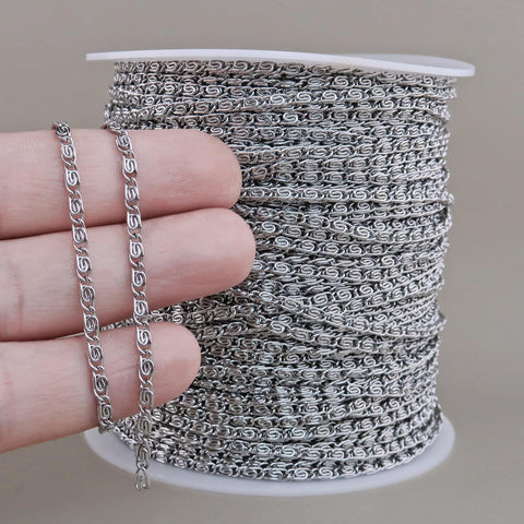 Scroll Chain, Fancy Snail chain, Bulk Stainless Steel Chain for Handmade Jewelry Making