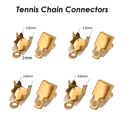 20 x Stainless Steel Cup Chain Connectors Gold Silver, End Caps for Rhinestone Chain
