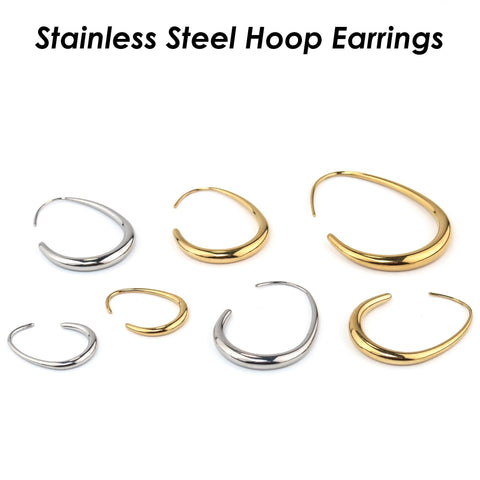Stainless Steel Hoop Earrings for Woman, Hypoallergenic Earring Hoops Gold Silver