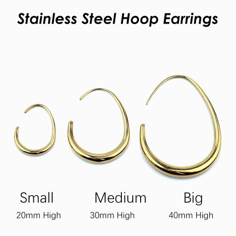 Stainless Steel Hoop Earrings for Woman, Hypoallergenic Earring Hoops Gold Silver