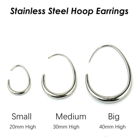 Stainless Steel Hoop Earrings for Woman, Hypoallergenic Earring Hoops Gold Silver