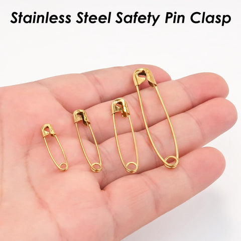 Stainless Steel Safety Pin Clasp, Brooch Pin Findings for DIY Jewelry Making