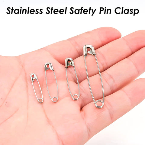Stainless Steel Safety Pin Clasp, Brooch Pin Findings for DIY Jewelry Making