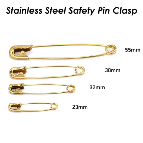 Stainless Steel Safety Pin Clasp, Brooch Pin Findings for DIY Jewelry Making