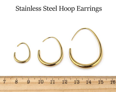 Stainless Steel Hoop Earrings for Woman, Hypoallergenic Earring Hoops Gold Silver