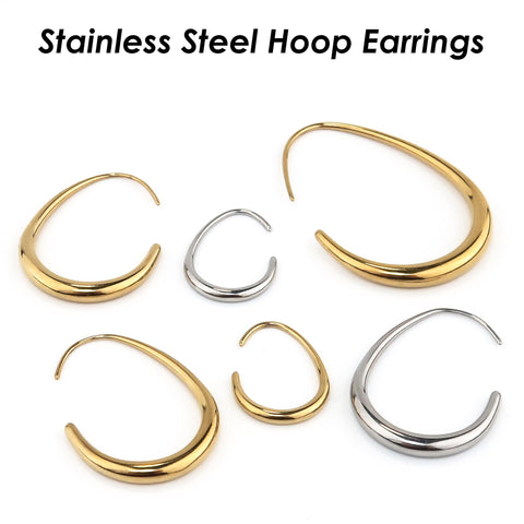 Stainless Steel Hoop Earrings for Woman, Hypoallergenic Earring Hoops Gold Silver