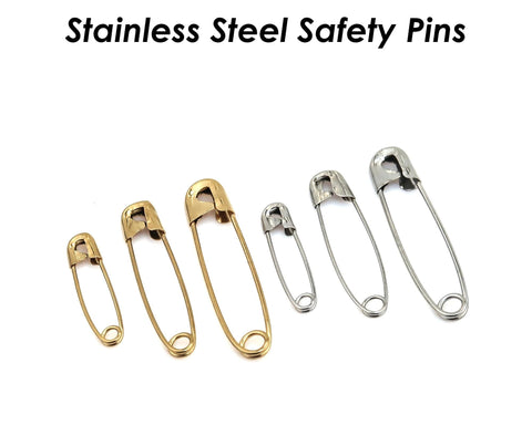 Stainless Steel Safety Pin Clasp, Brooch Pin Findings for DIY Jewelry Making