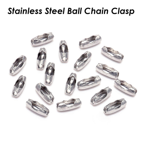 100 x Stainless Steel Ball Chain Connectors 1.5mm, 2mm, 2.4mm Ball Chain Clasps
