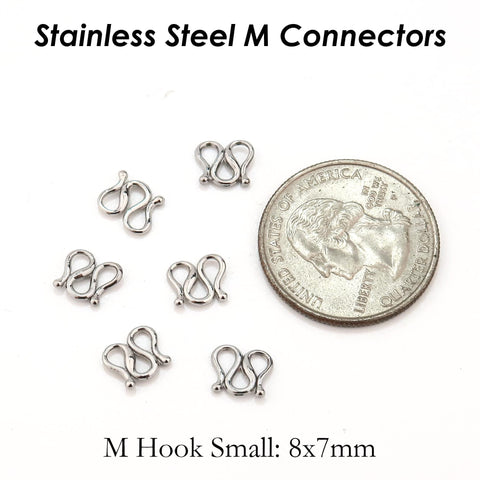 S Hook Clasps, M Clasps, W Clasp Connectors, Stainless Steel Clasp Gold, Jewelry Clasp for Necklace and Bracelet