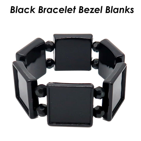 25mm Bracelet Blanks, Charm Bracelet Setting, Adjustable Square Bracelet Base Elastic Bracelet Bezel Blanks, Custom Bracelet Supplies