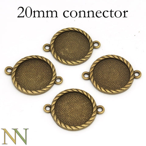 500 pcs - Dual Loop 20mm Round Bezels Bronze