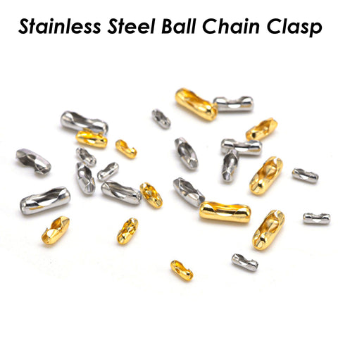 100 x Stainless Steel Ball Chain Connectors 1.5mm, 2mm, 2.4mm Ball Chain Clasps