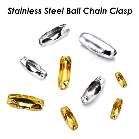 100 x Stainless Steel Ball Chain Connectors 1.5mm, 2mm, 2.4mm Ball Chain Clasps