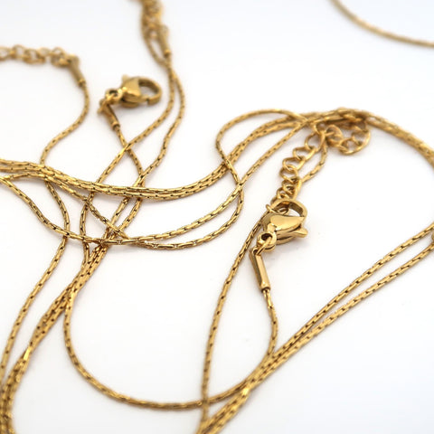 0.8mm Thin Snake Chain Stainless Steel, Fine Snake Necklace Gold Silver, Dainty Beading Chain