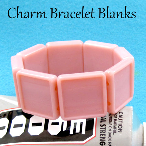 20mm Charm Bracelet Blanks, Blank Bracelet Base, Square Bracelet Bezel Blank, Elastic Bracelet Setting, Stretchy Bracelet for Custom Jewelry