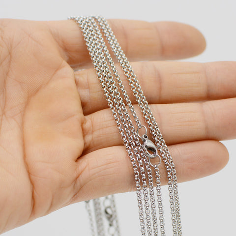 Stainless Steel Chain Necklace, Stainless Steel Rolo Chain Necklace Tarnish Free, Wholesale Stainless Steel Necklace for Women Men