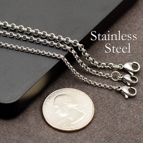 Stainless Steel Chain Necklace, Stainless Steel Rolo Chain Necklace Tarnish Free, Wholesale Stainless Steel Necklace for Women Men