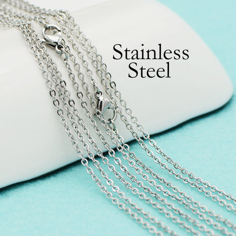 Stainless Steel Necklace Gold Silver for Women, Tarnish Free Link Chain for Women, Cable Chain Rolo Necklace for Jewelry Making