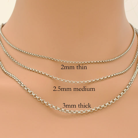 Stainless Steel Chain Necklace, Stainless Steel Rolo Chain Necklace Tarnish Free, Wholesale Stainless Steel Necklace for Women Men