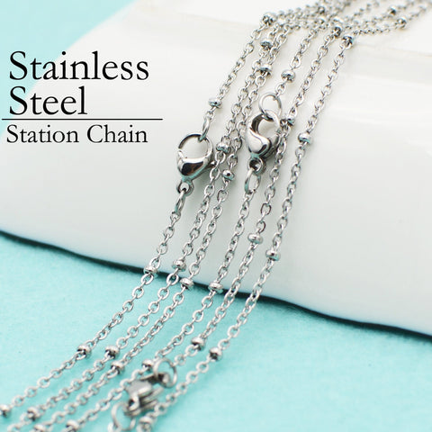 Stainless Steel Satellite Chain Bulk Wholesale, Dainty Silver Gold Bead Station Chain by Feet Length Spool for Jewelry Making