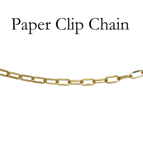 10 Feet - Paper Clip Chain Bulk by Foot, Rectangle Link Chain - Gold, 14K Gold, Bronze, Copper Paperclip Chain for Jewelry Making