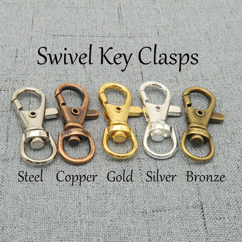 10 x Keychain Supplies Bulk, Swivel Clip Key Clasp, Swivel Hook Snap Fob for Key Chain Making for Men Women - Silver Bronze Copper Gold