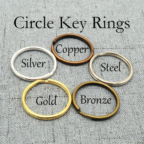 Bulk Wholesale Key Rings, Circle Keyring Split Ring, Keychain Supplies, 25mm Round Keyrings for Key Chain - Silver Bronze Copper Gold