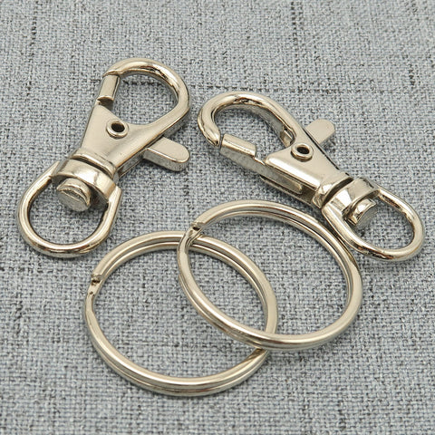 10 x Keychain Supplies Bulk, Swivel Clip Key Clasp, Swivel Hook Snap Fob for Key Chain Making for Men Women - Silver Bronze Copper Gold