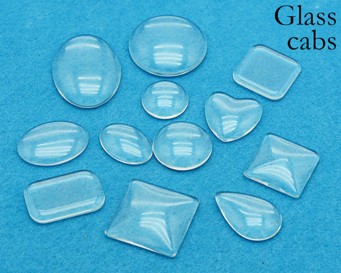 10/50 Pieces - Clear Glass Cabochons 10 12 14 16 18 20 22 23 25 30 35 38mm Round Glass Pieces Square Oval Heart Glass for Jewelry Making