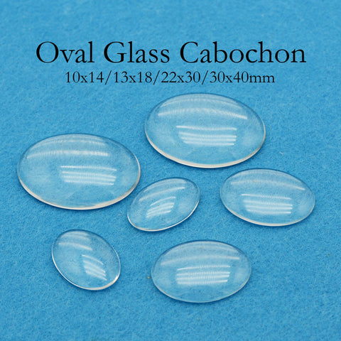 10/50 Pieces - Clear Glass Cabochons Oval Square Round 10 12 14 16 18 20 22 23 25 30 35 38mm Glass Pieces for Jewelry Making