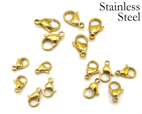 Stainless Steel Jump Rings Gold Silver, Wholesale Lobster Clasp Stainless Steel, Tarnish Free Jewelry Findings Supplies for Jewelry Making