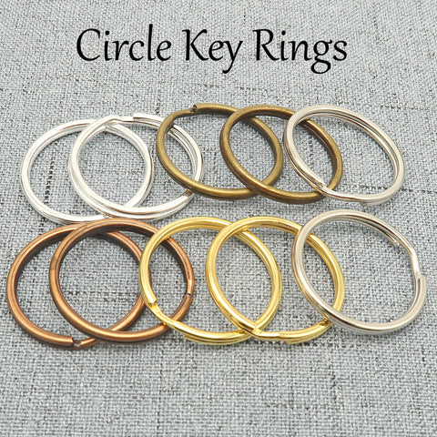 Bulk Wholesale Key Rings, Circle Keyring Split Ring, Keychain Supplies, 25mm Round Keyrings for Key Chain - Silver Bronze Copper Gold