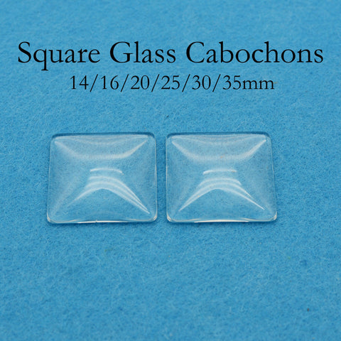 Clear Glass Cabochon Flat back - Round Circle Square Oval Heart Rectangle, Glass Beads Glass Cover Glass Dome for Jewelry Making