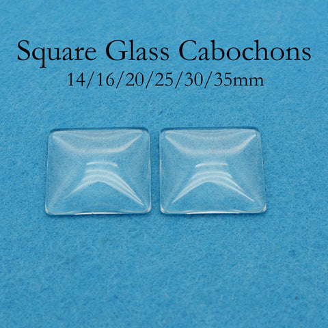 10/50 Pieces - Clear Glass Cabochons 10 12 14 16 18 20 22 23 25 30 35 38mm Round Glass Pieces Square Oval Heart Glass for Jewelry Making