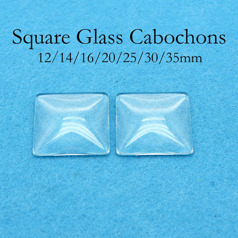 10/50 Pieces - Clear Glass Cabochons Oval Square Round 10 12 14 16 18 20 22 23 25 30 35 38mm Glass Pieces for Jewelry Making