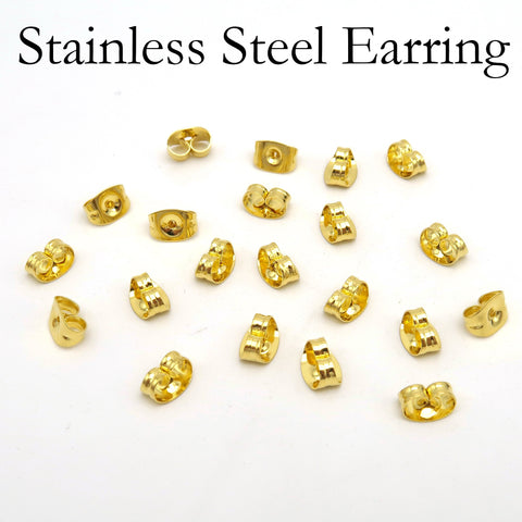 50 x Stainless Steel Ball Stud Earrings, Stud Earring Post, Stud Earring Findings With Connectors, Wholesale Ball Post Earring Gold & Silver