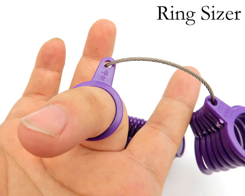 Finger Gauge Ring Sizer Measuring Sizes Jewelry Tool, Ring Sizer Mandrel Stick US Ring Sizer in Full & Half Sizes For Accurate Ring Sizing