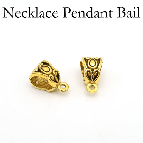 Big Pendant Bail Silver Gold Bronze Copper Necklace Bail Connectors, Charm Bails Decorative Fancy Bails for Jewelry, Jewelry Findings