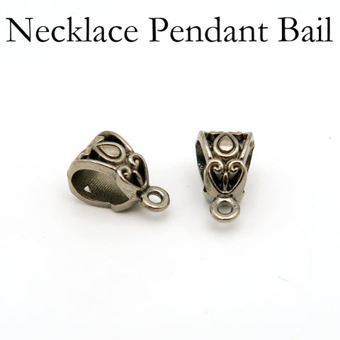 Big Pendant Bail Silver Gold Bronze Copper Necklace Bail Connectors, Charm Bails Decorative Fancy Bails for Jewelry, Jewelry Findings