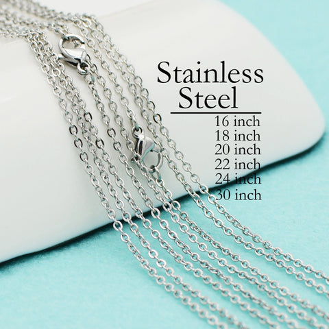 Stainless Steel Necklace Gold Silver for Women, Tarnish Free Link Chain for Women, Cable Chain Rolo Necklace for Jewelry Making