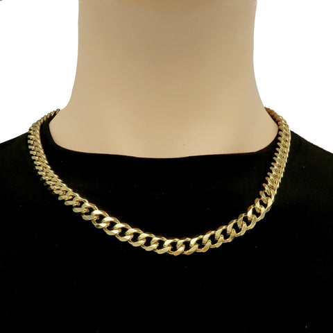 8mm Cuban Link Necklace,Big Heavy Twist Beleved Curb Chain Choker Necklace Gift for Men Women Him Her - Silver Gold Steel Bronze Copper