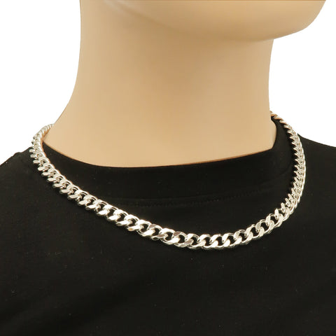 8mm Cuban Link Necklace,Big Heavy Twist Beleved Curb Chain Choker Necklace Gift for Men Women Him Her - Silver Gold Steel Bronze Copper