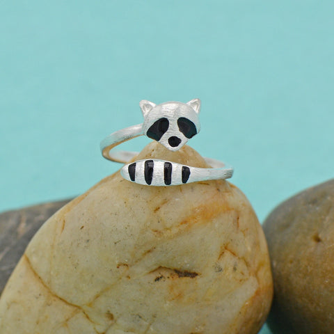 Adorable Racoon Ring. Adjustable Cute Animal Ring, Spirit Ring Gift For Birthday, Christmas, Gifts For Her, Women, Mom, Anniversary Gifts