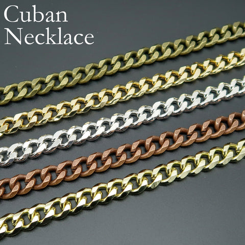 8mm Cuban Link Necklace,Big Heavy Twist Beleved Curb Chain Choker Necklace Gift for Men Women Him Her - Silver Gold Steel Bronze Copper