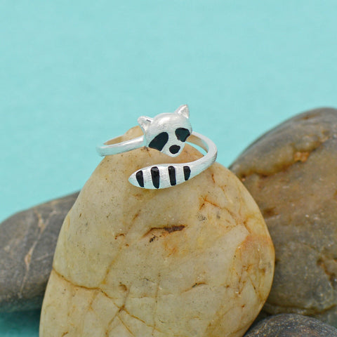 Adorable Racoon Ring. Adjustable Cute Animal Ring, Spirit Ring Gift For Birthday, Christmas, Gifts For Her, Women, Mom, Anniversary Gifts