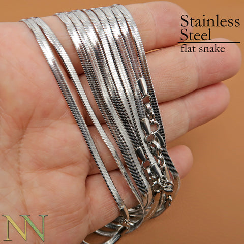 Herringbone Bracelet Gold Silver, Wholesale Stainless Steel Snake Bracelet for Women Men, Flat Snake Chain for Jewelry Making