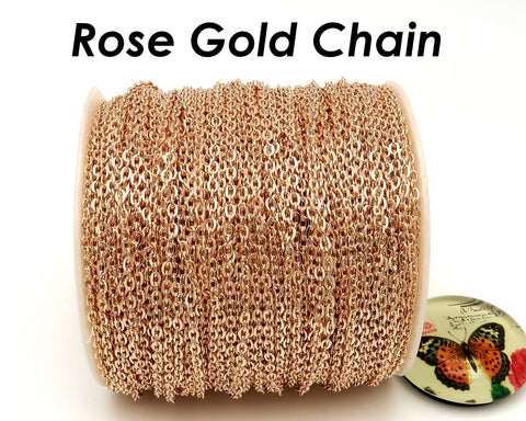 30 feet- Bulk Chain for Jewelry Making, Wholesale Silver Plated Chain by Spool Yard Roll, Bronze Copper Gunmetal Gold Cable Link Chain