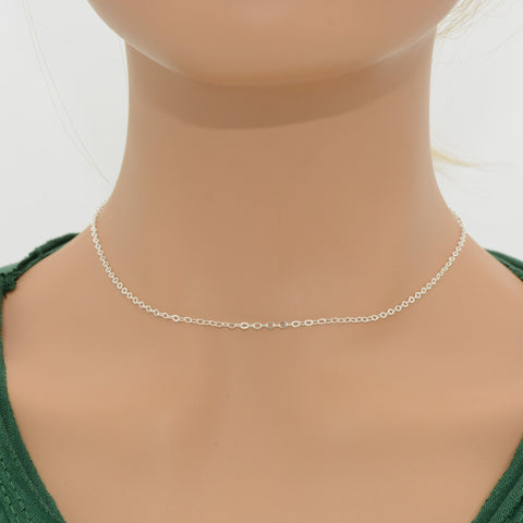 Dainty Necklace for Women Very Thin Delicate 1.5mm Silver Link Chain Necklace Choker 16 18 20 Inches Cable Chain for Jewelry Making