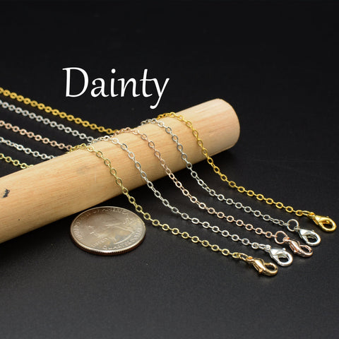 Dainty Necklace for Women Very Thin Delicate 1.5mm Silver Link Chain Necklace Choker 16 18 20 Inches Cable Chain for Jewelry Making